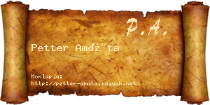 Petter Amáta névjegykártya